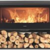 Kaminofen Panadero Chopin Stahl schwarz 8.9 kW mit Holzfach