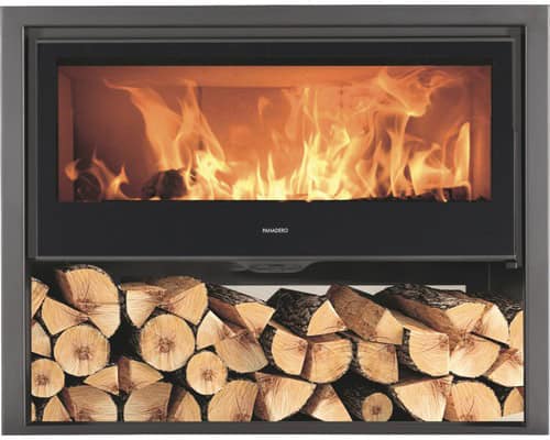 Kaminofen Panadero Chopin Stahl schwarz 8.9 kW mit Holzfach