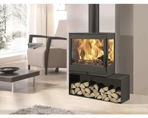 Kaminofen Panadero CHARME 3V Stahl schwarz 7,1 kW Mit Holzfach – Bild 3