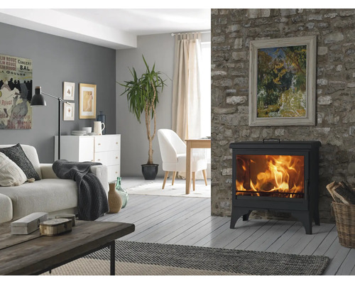 Kaminofen Panadero BOHEME Stahl schwarz 9,8 kW Mit Wärmefach – Bild 3