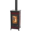 Kaminofen Thermorossi Vittoria Evo Gusseisen Keramik bordeaux 13,2 kW mit Wärmefach