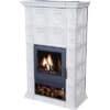 Kaminofen Kachelofen DOMOFIRE Verona Keramik weiß knochenfarbe 8 kW