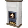 Kaminofen Kachelofen DOMOFIRE Cortina Keramik cremebeige-tabakbraun 8 kW