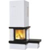 Kachelofen Hark Nebraska Bank Rechts Marmor naturweiss/schwarz 8 kW