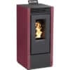 Pelletofen Interstoves Marina 14 Stahl kanalsierbar bordeaux 12,1 kW